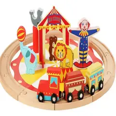 GENERICO - Pista de Tren de Madera Circo Infantil - 25 Piezas