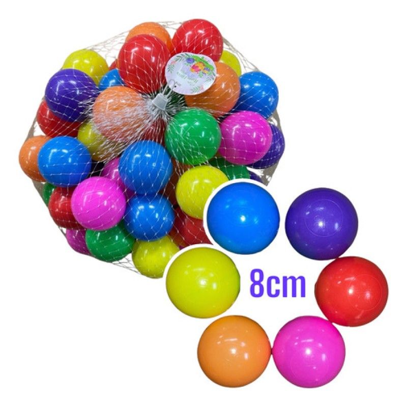 GENERICO - Pelotas Plásticas 8cm - Saco 50 Unidades de Calidad