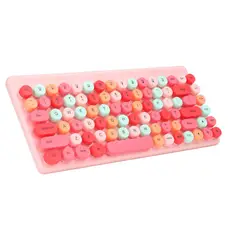 GENERICO - Set Teclado Y Mouse Inalámbrico Ergonómico Rosado