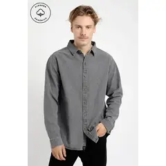 FROENS - Camisa manga larga Denim gris - Algodón orgánico