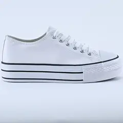 HERIEL - Zapatillas Urbanas Ecocuero Blancas