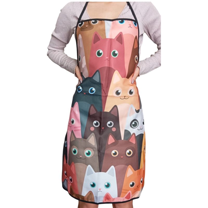 GENERICO - Delantal O Pechera De Cocina Estampado Gatito Kawaii