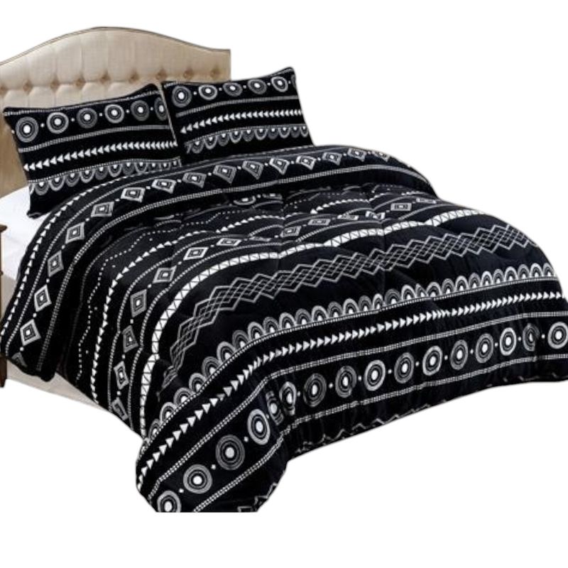 GENERICO - Cobertor De Invierno Plush Con Chiporro 2 Plaza + 2 Fundas Almohadas
