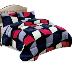GENERICO - Cobertor De Invierno Plush Con Chiporro 2 Plaza + 2 Fundas Almohadas