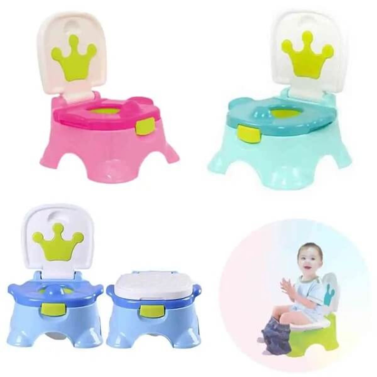 GENERICO - Bacinica pepela infantil 3 en 1 Diseño Corona calipso