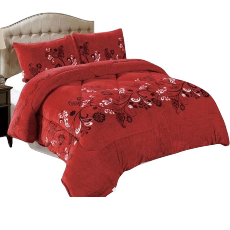 GENERICO - Cobertor De Invierno Plush Con Chiporro 2 Plaza + 2 Fundas Almohadas