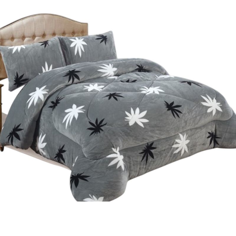 GENERICO - Cobertor De Invierno Plush Con Chiporro 2 Plaza + 2 Fundas Almohadas