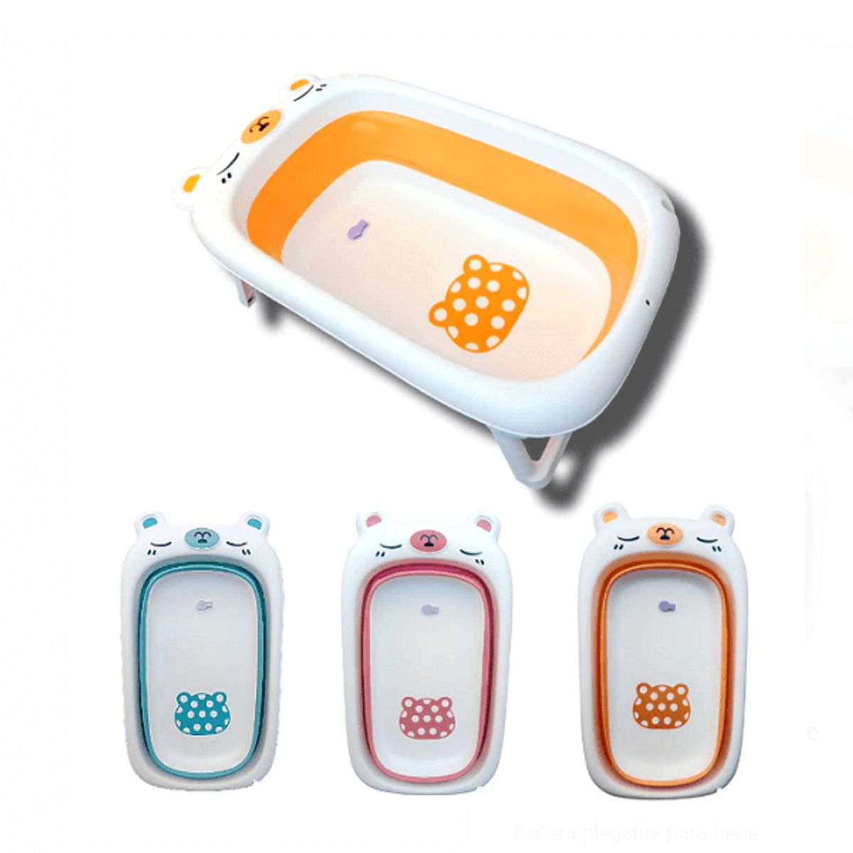 GENERICO - Bañera plegable para bebe color naranjo