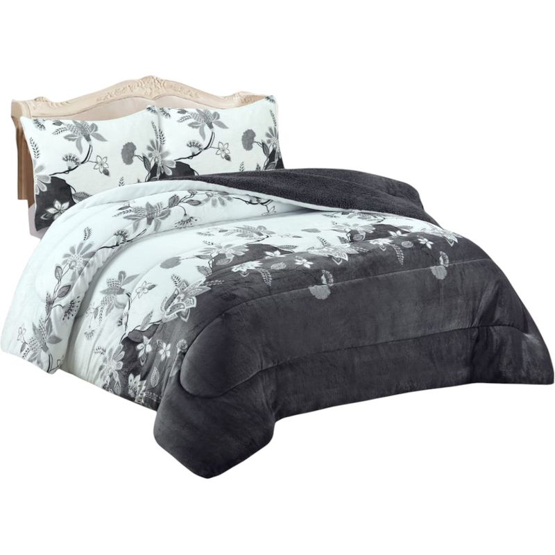 GENERICO - Cobertor De Invierno Plush Con Chiporro 2 Plaza + 2 Fundas Almohadas