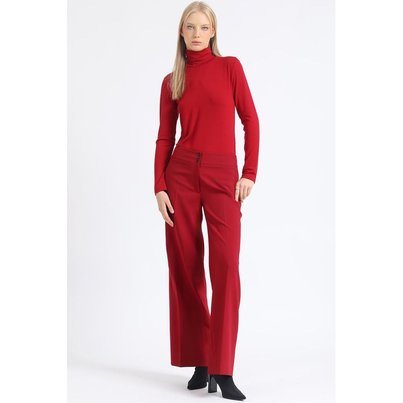 LIOLA - Pantalon Ancho Tiro Alto, Vino Liola