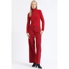 LIOLA - Pantalon Ancho Tiro Alto, Vino