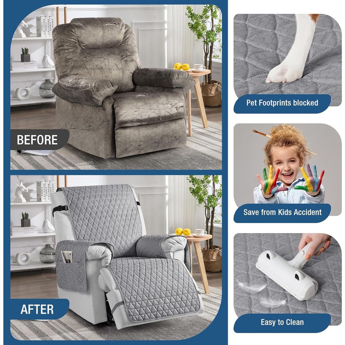 EVERSO - Funda Cobertor Cubre Sofá Protector Reversible 1 Cuerpos