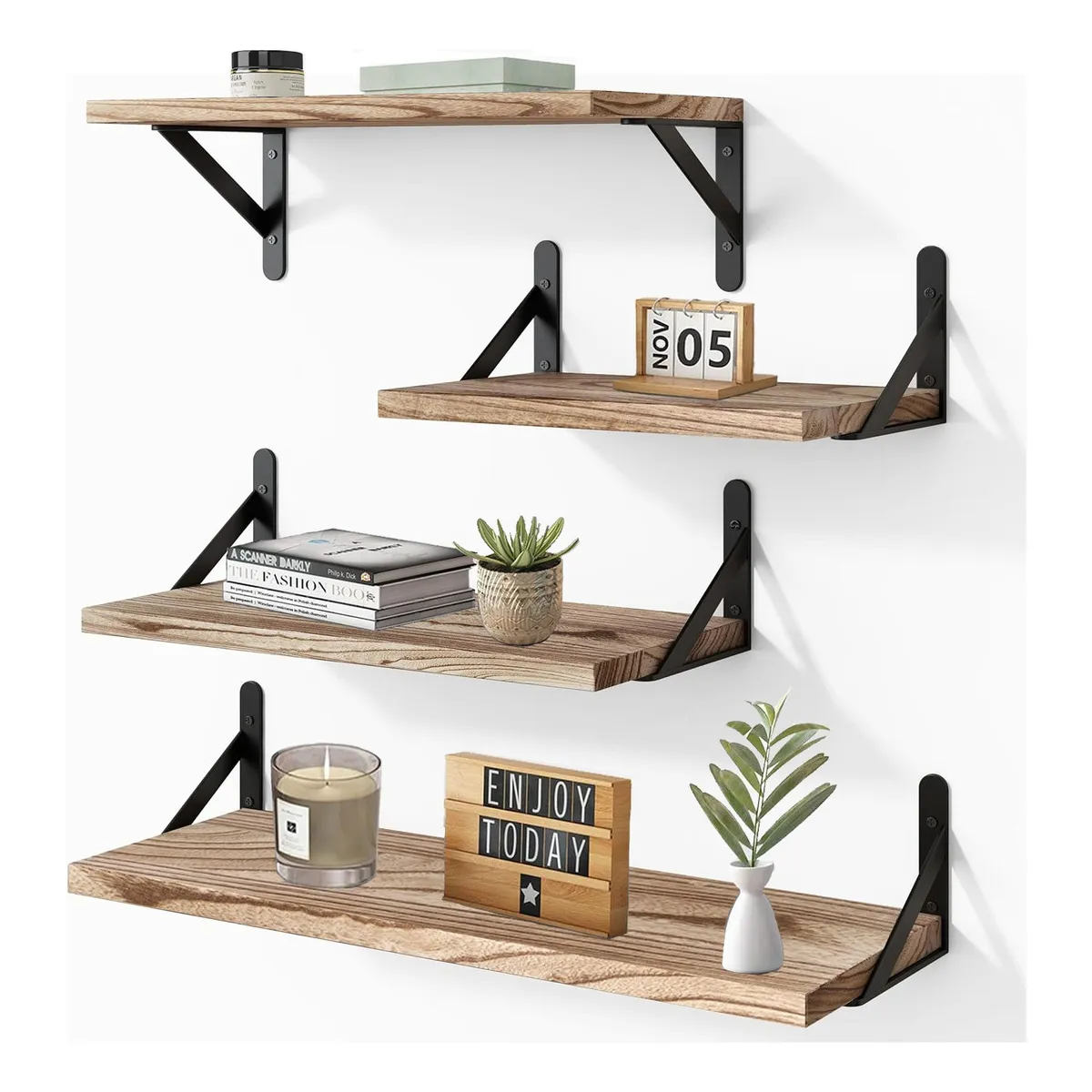 EVERSO - Repisas Flotantes De Pared Kit X4 Estantes Para Baño Cocina