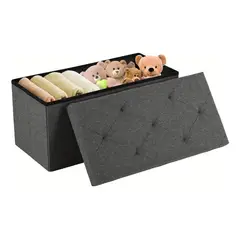EVERSO - Puff Silla Cubo Organizador Plegable Banqueta 76x38x38cm