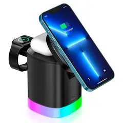 MOTOMO - Estacion Base De Carga Inalambrica Carga Rapida 15W 3en1 T15