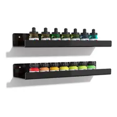 GENERICO - 2Pcs Acrílico Estante Montado Pared Para Hogar-Negro