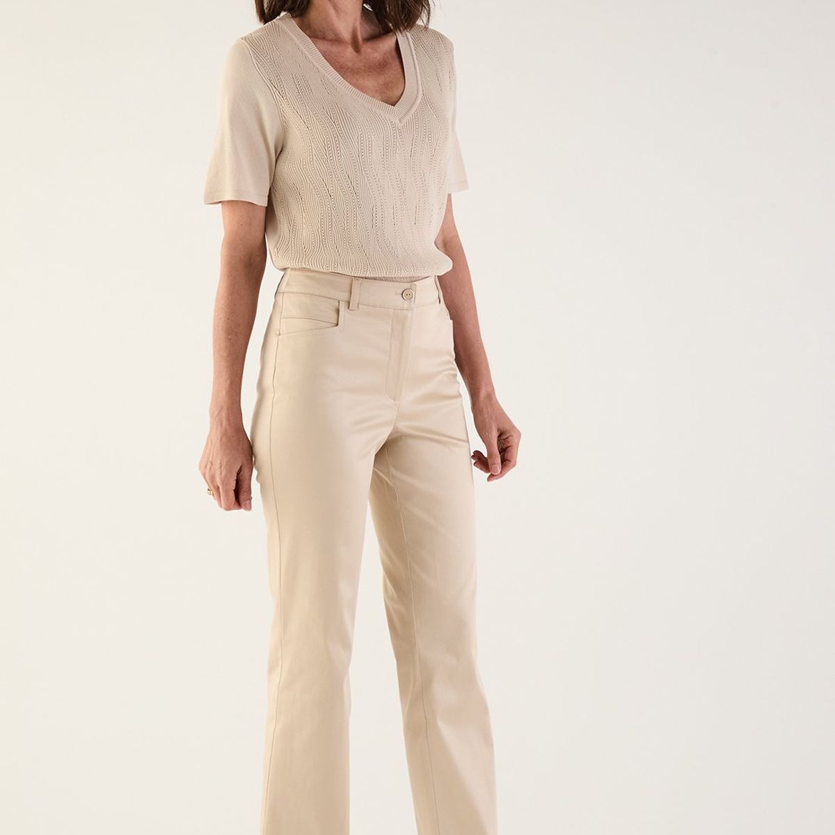 MA GRIFFE - Pantalon Beige Mujer Magriffe