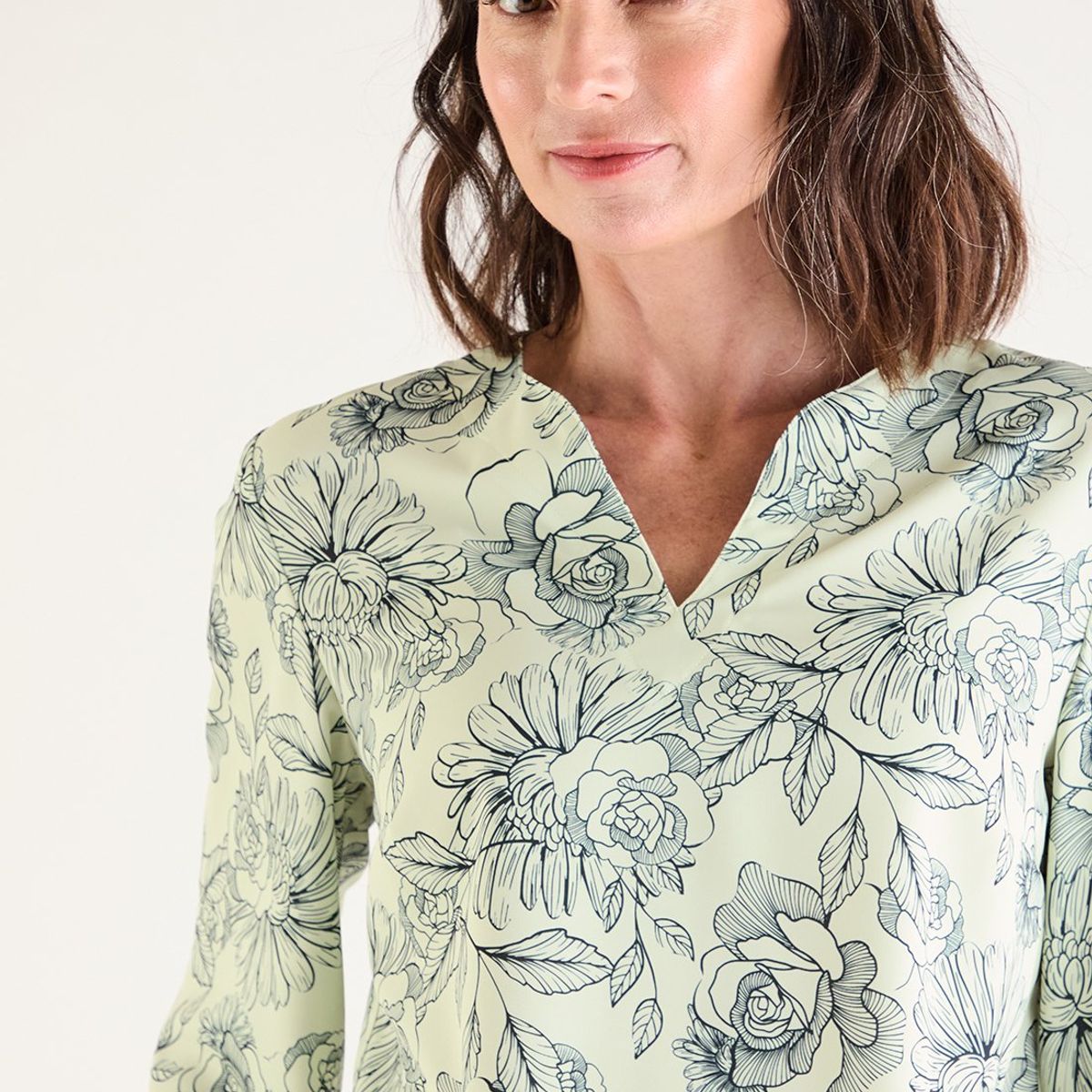 MA GRIFFE - Blusa Manga Larga Verde Agua Mujer Magriffe