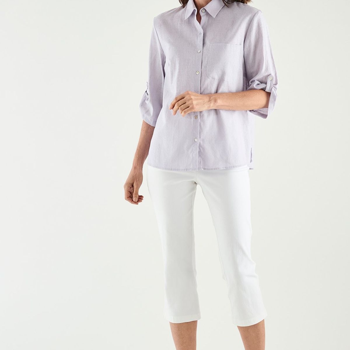 MA GRIFFE - Blusa Manga Larga Lila Medio Mujer Magriffe