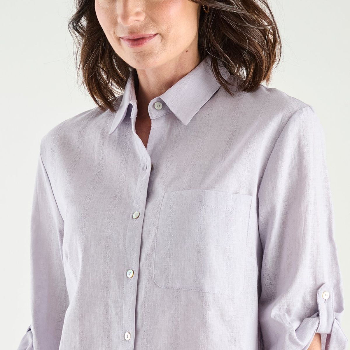 MA GRIFFE - Blusa Manga Larga Lila Medio Mujer Magriffe