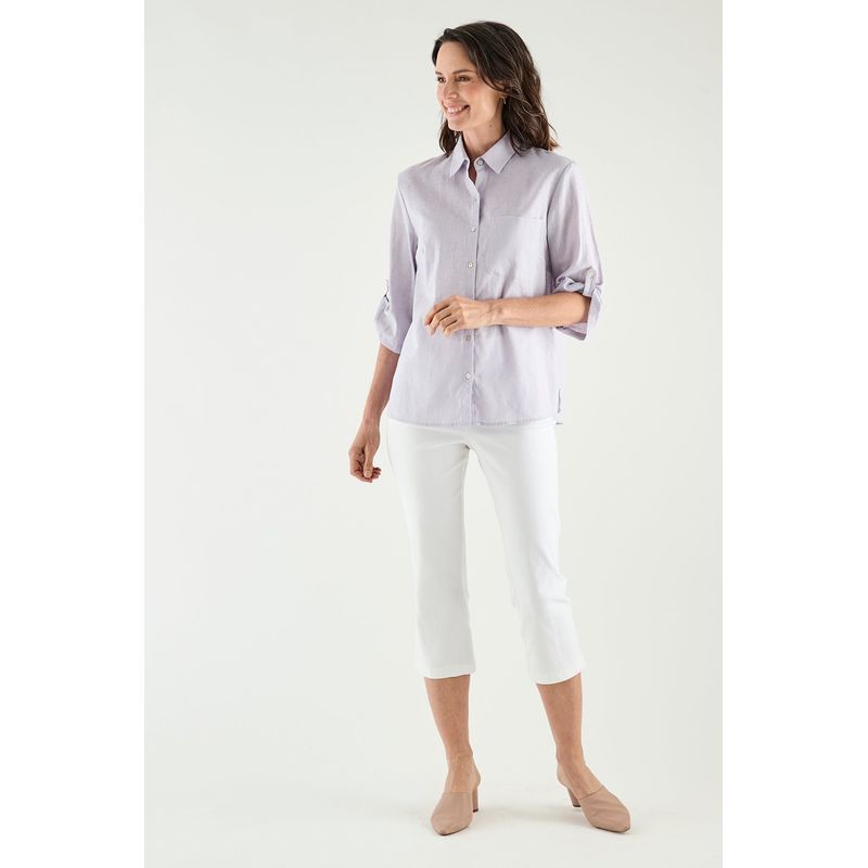 MA GRIFFE - Blusa Manga Larga Lila Medio Mujer Magriffe