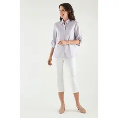 MA GRIFFE - Blusa Manga Larga Lila Medio Mujer Magriffe