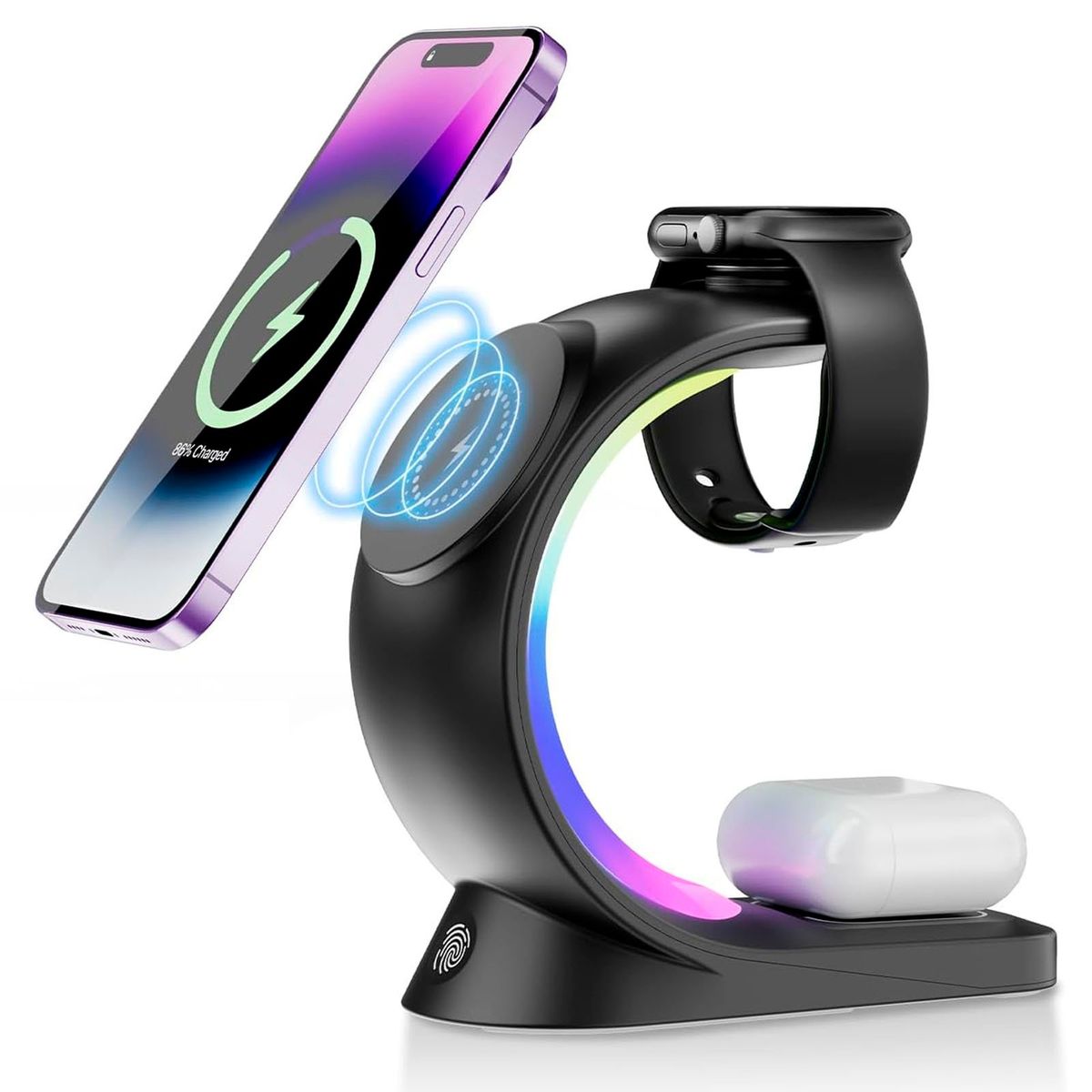 MOTOMO - Estacion Base De Carga Inalambrica Carga Rapida 15W 3en1 T17