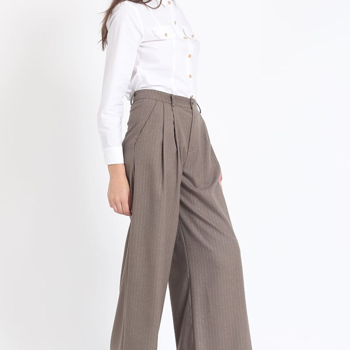 LIOLA - Camisa Entallada Algodón Poplin, Crudo Liola