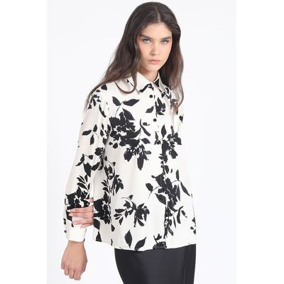 Imagen 2 del producto Blusa Estampado Flores, Crudo