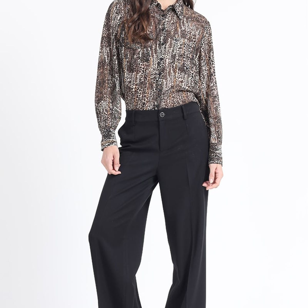 LIOLA - Blusa Estampado Animal Print, Café Liola