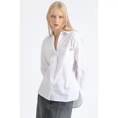 LIOLA - Camisa Recta Algodón Poplin, Crudo