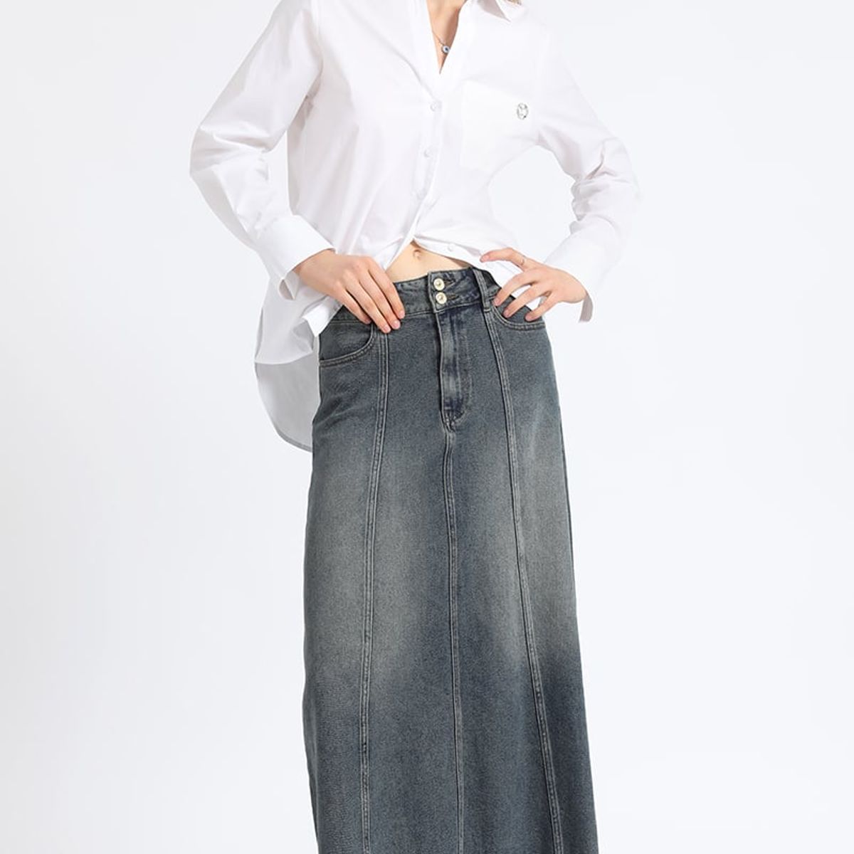 LIOLA - Camisa Recta Algodón Poplin Crudo Liola