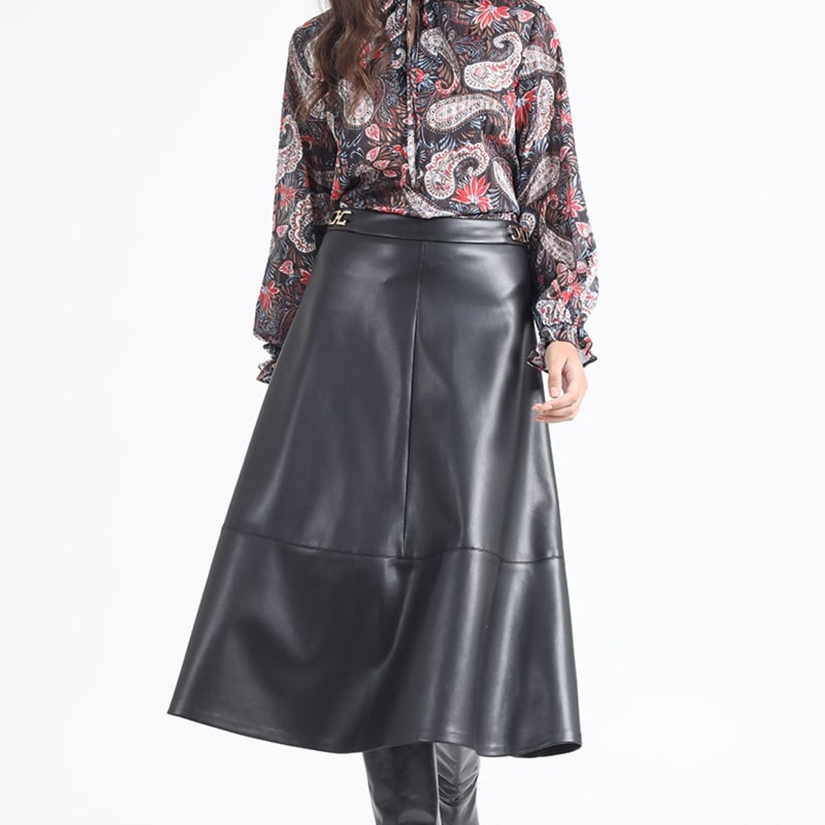 LIOLA - Blusa Estampada Paisley, Negro Liola