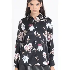 LIOLA - Blusa Satin Estampado, Negro