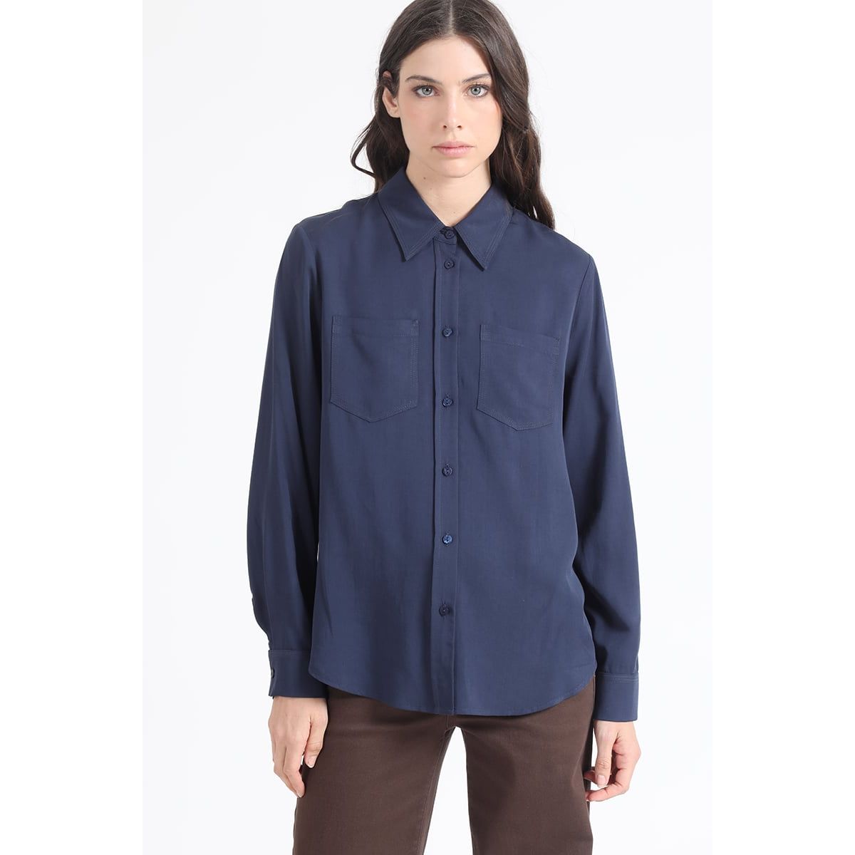 LIOLA - Blusa Larga Basica, Azul Marino Liola