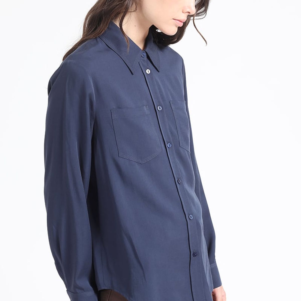 LIOLA - Blusa Larga Basica, Azul Marino Liola