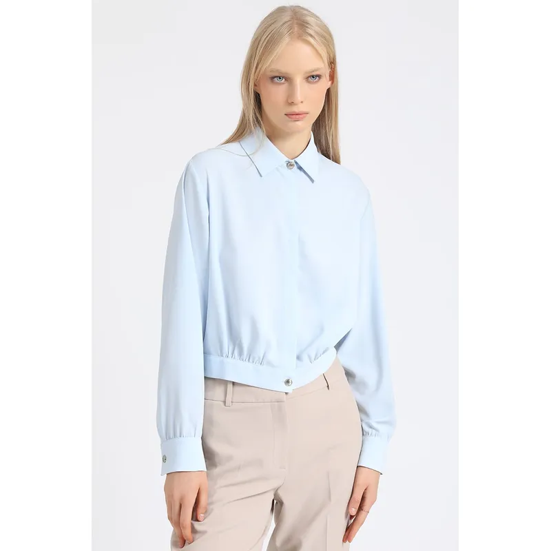 LIOLA - Blusa Crop, Celeste Liola