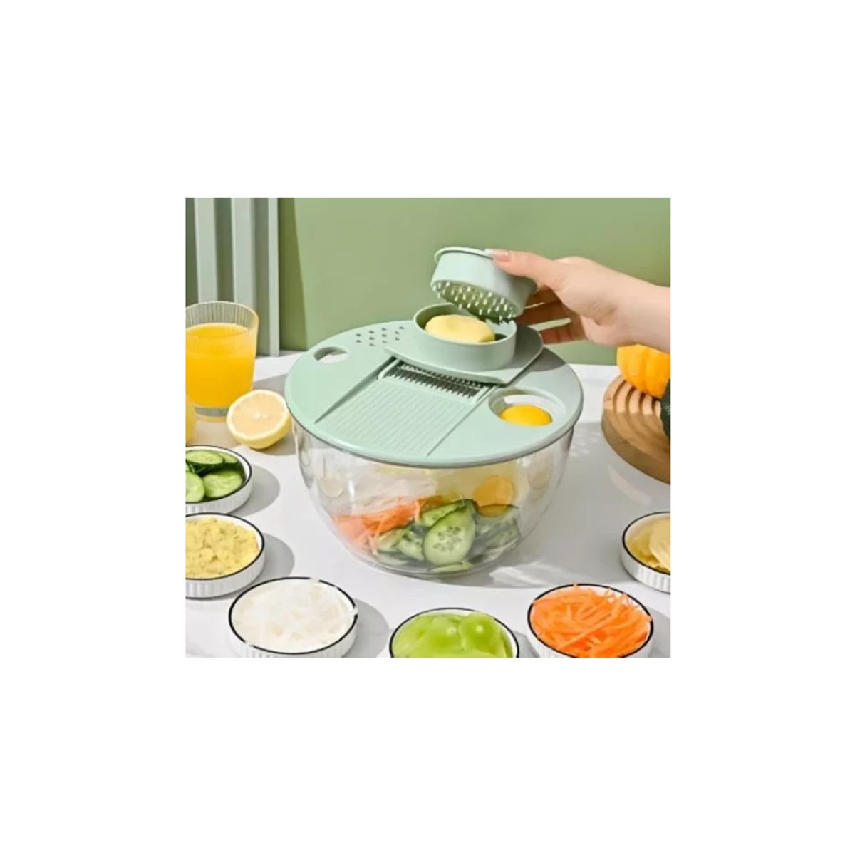 GENERICO - Secador Escurridor Rallador Verduras 7 En 1 Cocina