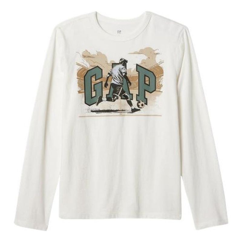 GAP - Polera Logo Manga Larga Hombre Blanco