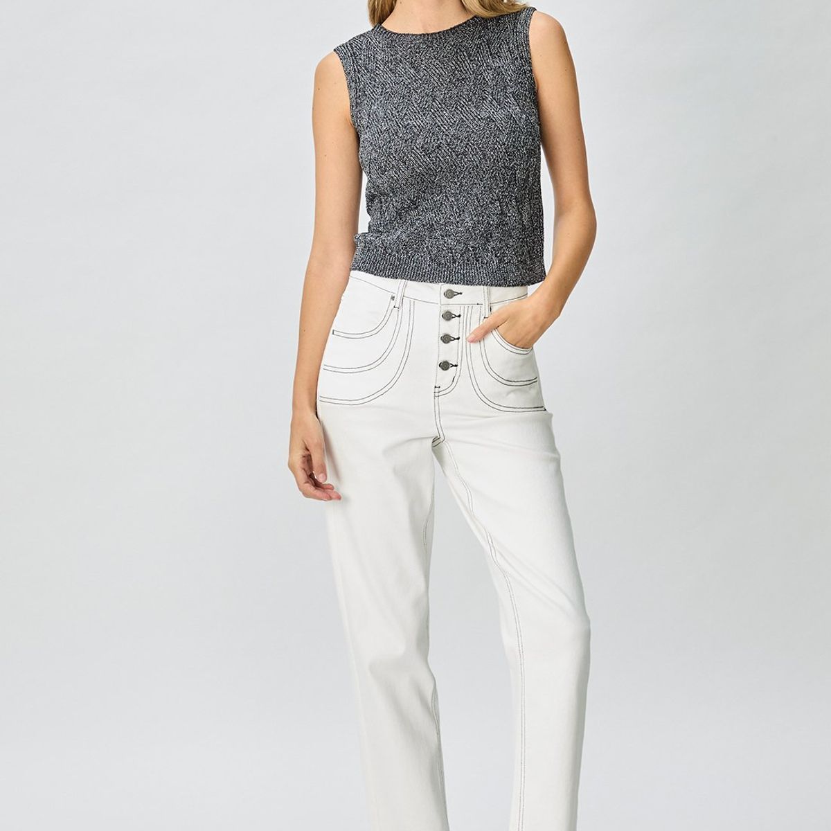 IO - Jeans Straight Crudo Mujer Io