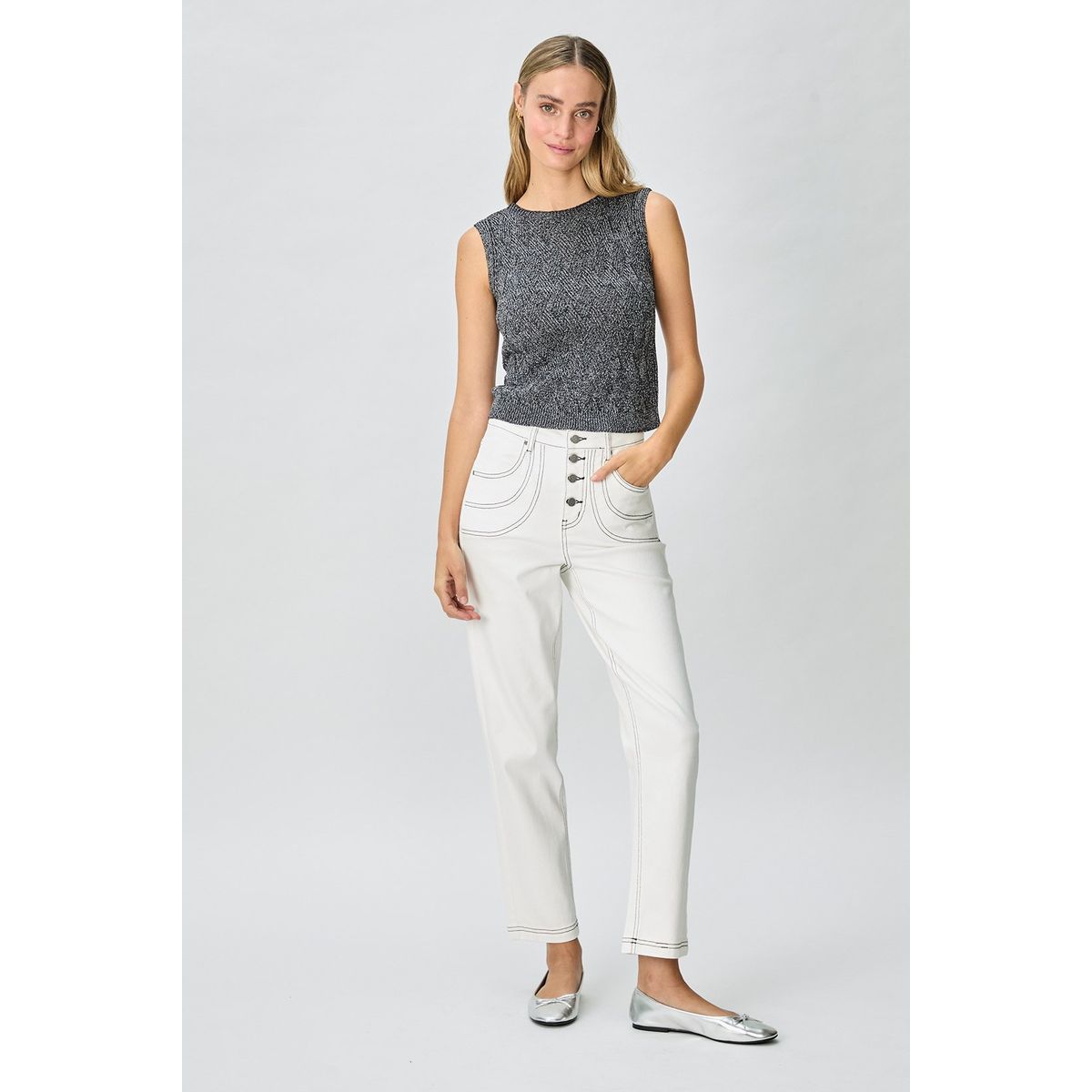 IO - Jeans Straight Crudo Mujer Io