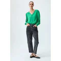 IO - Jeans Straight Negro Mujer