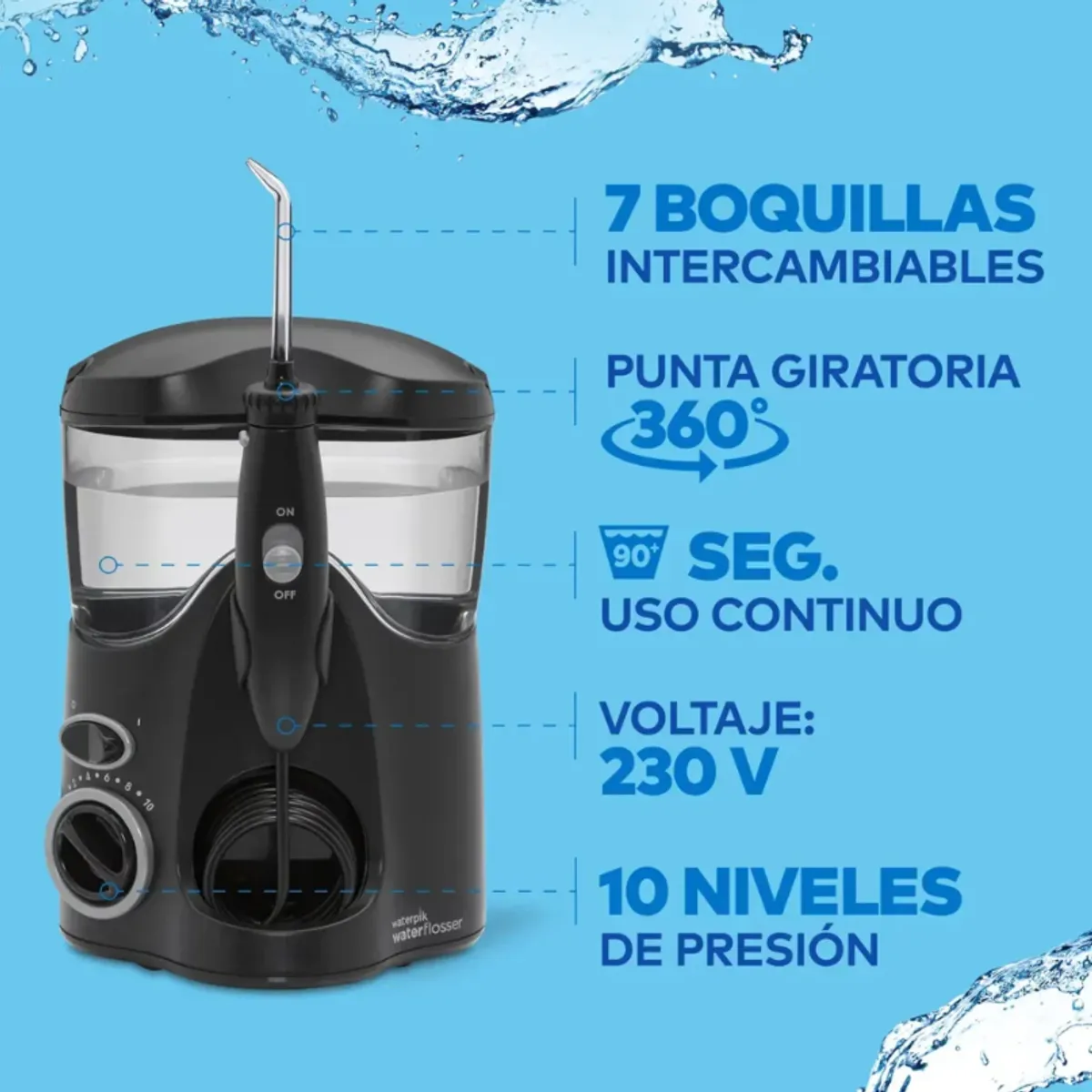 WATERPIK - Irrigador Bucal Waterpik Ultra Color Negro