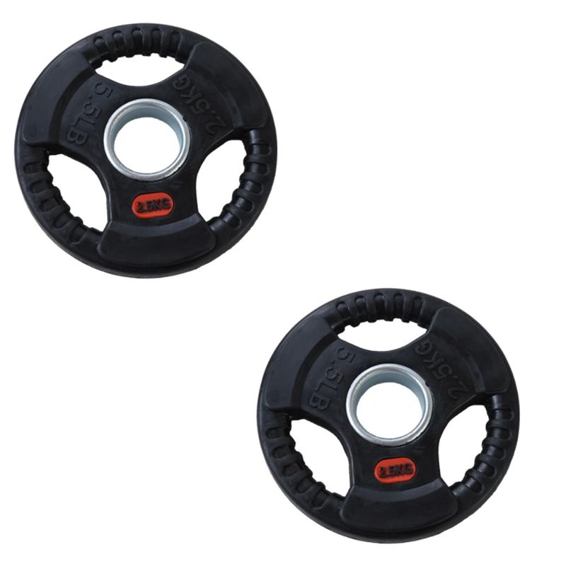 GENERICO - Discos Olimpico Pack 2x 3 Agarres Engomado 2,5 kg