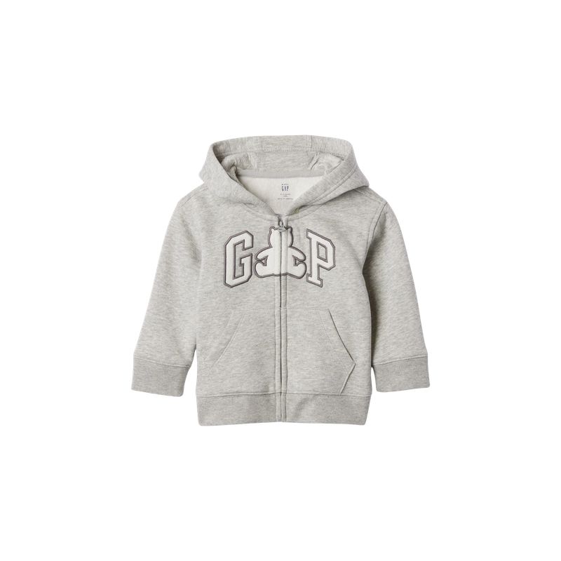 GAP - Polerón Logo Bear Con Cierre Bebé Niño Gris