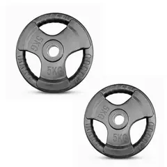 GENERICO - Discos Olimpico Pack 2x 3 Agarres Engomado 5 kg