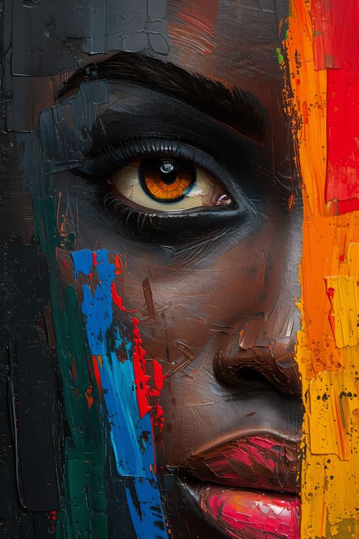 Cuadro Canvas Imagen Mirada Afro en lienzo 85x55 cm
