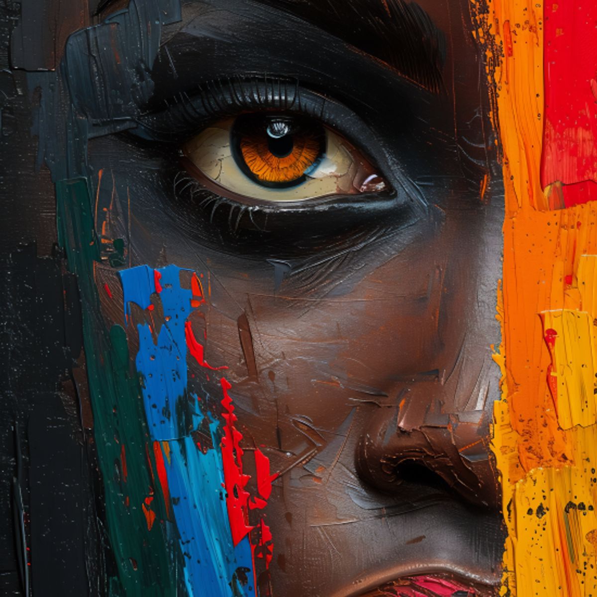 LOS REGALONES - Cuadro Canvas Imagen Mirada Afro en lienzo 85x55 cm