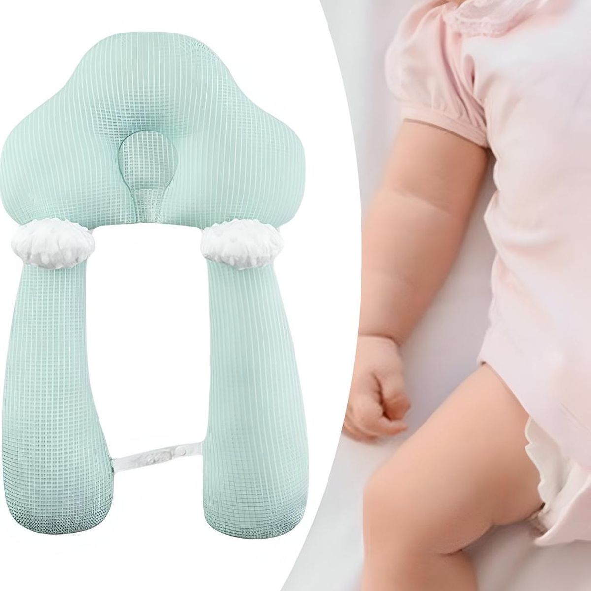 GENERICO - ALMOHADA COJIN MATERNAL NIDO COLECHO REFLUJO BEBE AZUL