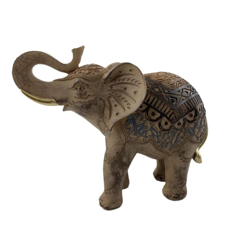 GENERICO - Figura Decorativa Elefante Poliresina 28.5 cm